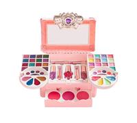 Makeup Set For Girls, Real Washable Cosmetic Kit with Brushes and Case, Safe Non Toxic Makeup Collection, Made with Child-Friendly Materials, 7.09x5.12x6.89inches
