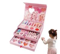 Makeup Set for Kids, Children’s Pretend Makeup Kit, 25x8.5x17.5cm Washable Toddler Cosmetic Playset for Princess, 890g Parties, School, Workshops, Drama, Birthday with Safe
