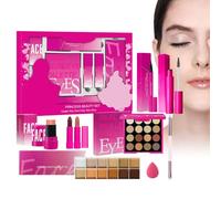 Makeup Set Holiday Waterproof Beginner Face Cosmetics Kit, Lipstick & Beauty Kit for Girls, Teenagers, Adults, Ladies, Daily Practice, Travel, Christmas, Birthday Gift