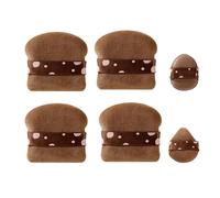 Makeup Sponge, Powder Blend, Foundation Puff, Soft Texture, Dry and Wet Double Use, Ideal para aplicaciones de maquillaje diario, 2 pulgadas, marrón, amarillo color, 6 piezas