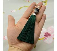 Makhry 10 Piezas de 4,5 Pulgadas Hecho a Mano Sedoso Floss Lobster Cierre Borla Llavero Cuentas marcapáginas Borla Colgante para DIY Craft Joyas Pendientes Mujeres (Verde oscuro, Corto)