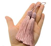 Makhry 20pcs 15.5cm / 6 Pulgadas Seda Seda Marcador Tageels con 2 Pulgadas Cord Loop y Pequeño Nudo Chino para la Fabricación de Joyas, Recuerdo, Marcadores, Accesorio del Arte de DIY(Rosa Melocotón)