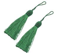 Makhry 20pcs 15.5cm / 6 Pulgadas Silk Floss marcadores Tassels con 2-Inch Cord Loop y pequeño Nudo Chino para la fabricación de Joyas, Recuerdo, marcadores, Accesorio del Arte de DIY (Verde Oscuro)