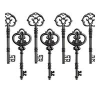 Makhry Mezclado 20 Extra Grande Antiguo Acabado de Estaño Llaves Esqueléticas Clave Rústica Para el Favor de la Fiesta de Boda (Gunblack)