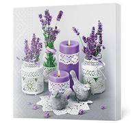 Maki Servilletas de papel de seda de 3 capas para decoupage, 33 x 33 cm, 20 unidades (macetas de encaje con lavanda)