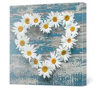 Maki Servilletas de papel de seda de 3 capas para decoupage, 33 x 33 cm, paquete de 20 (corazón de margaritas sobre fondo de madera vieja)