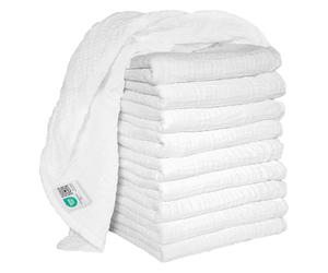 MAKIAN Pack de 10 Uds. Muselinas Bebe Algodon 80x80 cm - Paños Muselina Grandes Doble Capa - Gasas Recién Nacidos sin Sustancias Nocivas - Dou Dou con Certificado Öko- Tex - Blanco