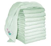 MAKIAN Pack de 10 Uds. Muselinas Bebe Algodon 80x80, Paños Bebe Doble Capa, Gasas Bebé Algodon sin Sustancias Nocivas, Certificado Öko- Tex, Menta