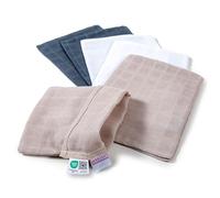 MAKIAN Pack de 6 Ud. Manopla Baño Bebe Recien Nacido, Muselinas Bebe Algodon 100%, Guante Lavado Bebe Homologado por Oeko-Tex, 15x20 cm - Gris/Greige/Blanco