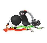 Makife Correa retráctil doble para perro, correa reflectante de 360 grados, sin enredos, sistema de bloqueo automático, 50 lb/22,75 kg, 3 m