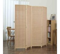 Makika Biombo Divisor de 4 Paneles de Pie Bambú Plegable - Separador Habitación Dormitorio Estancia Decoración Partición Privacidad - 180 x 180 cm Muebles de Pared para Interior - Marrón Natural