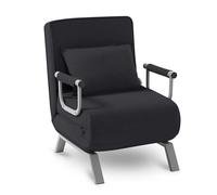 Makika Sillón Sofá Cama Plegable Reposabrazos Tumbona Reclinable Relax Negro
