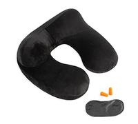 Makimoo Almohada inflable de viaje, almohada de cuello para viajes, aviones, coches y oficinas con bolsa de transporte compacta, funda lavable de terciopelo suave, ideal para adultos que duermen