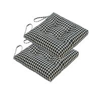 Makimoo Paquete de 2 cojines de mimbre para asiento de patio con lazos para exteriores e interiores, cojín para silla de comedor, 17 x 17 pulgadas (pata de gallo azul)