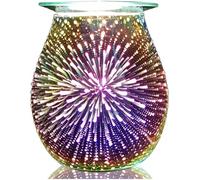 Makimoo quemadores eléctricos de hierro fundido de cera, quemador de aceite, calentador de cera, lámpara de aceite de luz nocturna para la decoración del hogar (Fuegos artificiales en 3D)