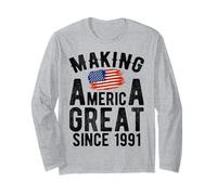 Making America Great Since 1991 35 Años Cumpleaños Manga Larga