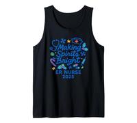 Making Spirits Bright ER Nurse 2025 Navidad Festiva Camiseta sin Mangas