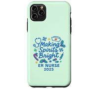 Making Spirits Bright ER Nurse 2025 Navidad Festiva Carcasa para iPhone 11 Pro MAX