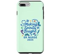 Making Spirits Bright ER Nurse 2025 Navidad Festiva Carcasa para iPhone 7 Plus/8 Plus