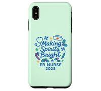 Making Spirits Bright ER Nurse 2025 Navidad Festiva Carcasa para iPhone XS MAX