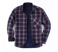 MakingDa Camisa de franela a cuadros para hombre, forro polar, manga larga, ajuste regular, casual, acolchada, leñador, Plaid Style 2, XXL