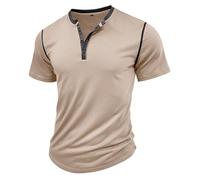 MakingDa Camisas Henley para hombre, vintage, de manga corta, para gimnasio, verano, con botones, lisas, para golf, abuelo, casual, clásica, transpirable, ligera, ajuste regular, para el trabajo,