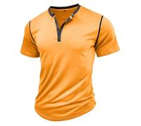 MakingDa Camisas Henley para hombre, vintage, de manga corta, para gimnasio, verano, con botones, lisas, para golf, abuelo, casual, clásica, transpirable, ligera, ajuste regular, para el trabajo,