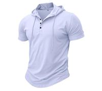 MakingDa Sudadera con Capucha Hombre Manga Larga con Botones Corte Normal Ligera Gimnasio Entrenamiento Senderismo Deporte Blanco XXL