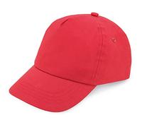 Makio M Gorra Beisbol para niño y niña, 5 Paneles de Vivos Colores. 100% algodón, con Orificios de ventilación y Cierre Ajustable. Gorra Infantil, niñas y niños Entre 4 y 13 años (Algodón, Rojo)
