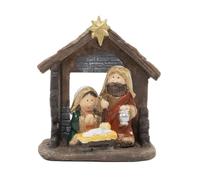 Makio M Nacimiento de Resina, Figuras de Belén Decorativas, Escena de Navidad con Portal, Presentación en Caja de Regalo (Nacimiento 10,30 cm.)