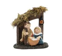 Makio M Nacimiento de Resina, Figuras de Belén Decorativas, Escena de Navidad con Portal, Presentación en Caja de Regalo (Nacimiento 9,40 cm.)