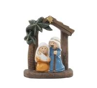 Makio M Nacimiento de Resina, Figuras de Belén Decorativas, Escena de Navidad con Portal, Presentación en Caja de Regalo (Nacimiento 6,70 cm.)