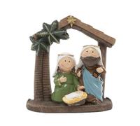 Makio M Nacimiento de Resina, Figuras de Belén Decorativas, Escena de Navidad con Portal, Presentación en Caja de Regalo (Nacimiento 10,20 cm.)