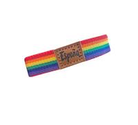 makio Pulsera Elástica Bandera del Orgullo Gay. Pulsera Bandera LGTBI. Pulsera Pride (Pulsera Orgullo Gay - Cuero España)