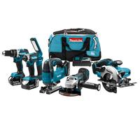 Makita 18 Volt Combiset (martillo) perforación, tornillos (de impacto), aserrado y esmerilado