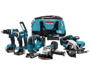 Makita 18 Volt Combiset (martillo) perforación, tornillos (de impacto), aserrado y esmerilado