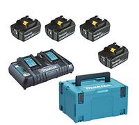 MAKITA Li-ion LXT 18V set 4 piezas BL1860B+1 pieza Cargador doble DC18RD+1 pieza Makpac 198091-4