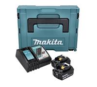 Makita Kit de baterías Li-ion 18V BL1860B 6,0Ah x2 + Cargador DC18RC Makpac 198116-4