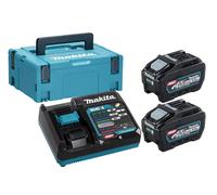 Makita 40V Li-Ion MAX - Juego de 2 baterías (5.0 ah-cargador-Mbox-191V35-5)