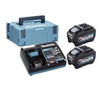 Makita 40V Li-Ion MAX - Juego de 2 baterías (5.0 ah-cargador-Mbox-191V35-5)