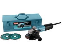 Makita 9558HNRGK3 Miniamoladora 125mm 840W con 2 discos de diamante + caja de metal