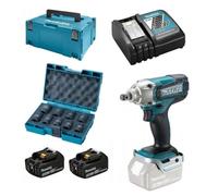 Makita Atornillador de impacto inalámbrico 1/2" Li-ion LXT 18V/3.0Ah DTW190JX3