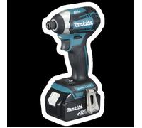 MAKITA Atornillador de impacto inalámbrico 1/4" Li-ion 18V/5.0Ah, systainer DTD154RTJ