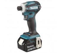 MAKITA Atornillador de impacto inalámbrico 1/4" Li-ion LXT 18V/5.0Ah, Makpac DTD172RTJ