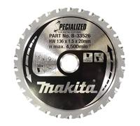 Hoja de sierra MAKITA acero SPECIALIZED 136x1,5x20 mm 30 dientes B-33526
