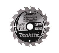 Makita B-33532 Hoja de Sierra para Sierras sin Cable, 136mm x 20mm