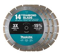 Makita B-69646 Hoja de diamante de 35,5 cm, segmentada, propósito general, contratista 3 unidades