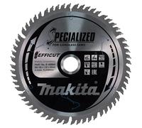 Makita B-69864 EFFICUT - Hoja de sierra circular (diámetro 165 x 1,85 x 20 mm, 60 dientes, ángulo de diente de 10°, para cortes limpios y rápidos en madera, para sierra ingletadora y tronzadora)
