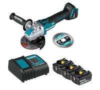 Makita BL1840BSCX3 - Batería de iones de litio de 18 V LXT® y cargador de arranque (4.0 Ah) con amoladora X-Lock en bonificación