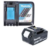 Makita Kit de Fuente de alimentación de 18 V con 1 batería BL1850B, 5,0 Ah + Cargador DC18RC